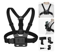 Adaptom° Harnais de Poitrine Support pour Caméras d'action et téléphones Portables, Compatible avec GoPro 13/12/11/10/9/8/7, insta360, DJI Action 5 Pro 4/3/2 Osmo et Toutes Les caméras d'action