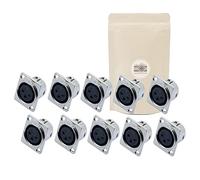 Adaptout 10X Embase femelle xlr 3 broches a souder avec verouillage caisson sono