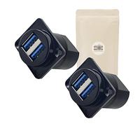 Adaptout 2X Embase Facade USB 3.0 a Visser Femelle Femelle Flight Case Caisson Patch