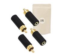 Adaptout 4X Adaptateur Prise RCA Male Fiche Mini Jack 3,5mm Femelle Mono Plaqué Or Minijack Marque FRANÇAISE