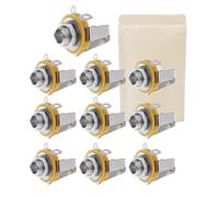 ADAPTOUT X10 Prise Jack Femelle 6.35mm Stereo (1/4") - 6,35Mm TRS pour Montage en Façade avec Rondelle et Écrou à Souder