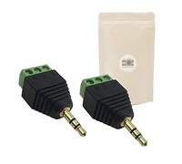 Adaptout X2 CJT Bornier Mini Jack 3.5mm Fiche Audio Minijack Male 3 Bornes à Vis Femelle Stereo sans Soudure Connecteur Prise plaqué Or 18k Marque FRANÇAISE