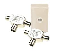 Adaptout X2 Doubleur Antenne TV 1 entrée Femelle 2 sorties Male Répartiteur TV 2 Voies prise Type 9.5 Connecteur Coaxial Adaptateur Marque Française