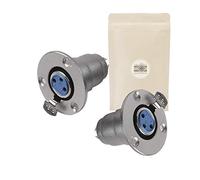 Adaptout X2 Embase Ronde XLR 3 Pin Connecteur Femelle Prise 100% Metal Stereo Fiche a Souder pour Enceinte Ampli Prise Caisson Audio Marque FRANÇAISE