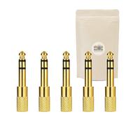 Adaptout X5 Adaptateur Gros Jack 6.35mm Male vers Mini Jack 3.5mm Femelle Stereo Connecteur Audio Minijack Plaque Or 18k Gold Ecouteurs HiFi Casque Marque FRANÇAISE