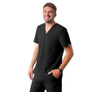 Adar Addition Gommage Hommes - Classique V-Cou Gommage Top - A6006 - Noir - L