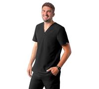 Adar Addition Gommage Hommes - Classique V-Cou Gommage Top - A6006 - Noir - XS