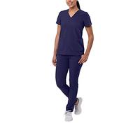 Adar Addition Tenue Aide Soignante - Blouse Col en V & Pantalon Cargo Moulant - A9200 - Navy - 2X