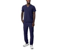 Adar Addition Tenue Médicale Homme - Blouse Classique Col en V & Pantalon Cargo - A9300 - Navy - L