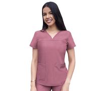 Adar Pro Heather Scrubs for Women - Haut exfoliant à col en V chérie - P4210H - Heather Wine - 3X