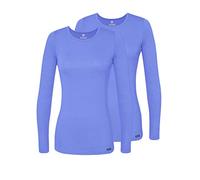 Adar Uniforms Médical Manches Longues - sous Vêtement Confortable Femme Lot de 2-2902 - Ceil Blue - 2X