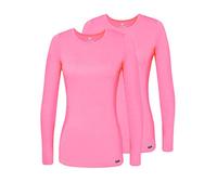 Adar Uniforms Médical Manches Longues - sous Vêtement Confortable Femme Lot de 2-2902 - Neon Pink - XL