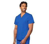 Adar Uniforms Uniformes Médicaux Unisexe Col V Tunique 3 Poches Haut d'infirmier Blouse d'Hôpital, Bleu (Regal Blue), S-Poitrine:103-108cm,Hanche:96-102cm