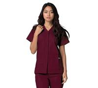 Adar Universal Blouse Médicale Femme - Tunique avec Boutons Pressions - 604 - Burgundy - 5X