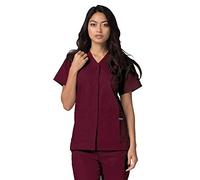 Adar Universal Blouse Médicale Femme - Tunique avec Boutons Pressions - 604 - Burgundy - S