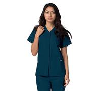Adar Universal Blouse Médicale Femme - Tunique avec Boutons Pressions - 604 - Caribbean Blue - XXS