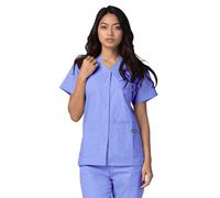 Adar Universal Blouse Médicale Femme - Tunique avec Boutons Pressions - 604 - Ceil Blue - XL