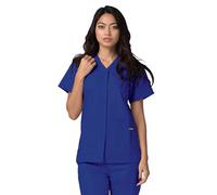 Adar Universal Blouse Médicale Femme - Tunique avec Boutons Pressions - 604 - Royal Blue - 5X