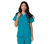 Adar Universal Blouse Médicale Femme - Tunique avec Boutons Pressions - 604 - Teal Blue - M