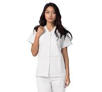 Adar Universal Blouse Médicale Femme - Tunique avec Boutons Pressions - 604 - White - 2X