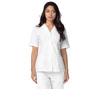 Adar Universal Scrubs for Women - Haut d'uniforme boutonné à col Revers - 2629 - White - 2X