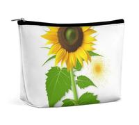 ADASGHBY Petite trousse de maquillage portable étanche à pois pour femme, Tournesol et mauvaises herbes, Taille unique