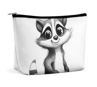 ADASGHBY Petite trousse de maquillage portable - Jolie trousse de maquillage de voyage - Motif chat allongé sur une couverture - Étanche - Pour femme, Peinture raton laveur, Taille unique