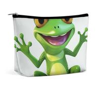 ADASGHBY Petite trousse de maquillage portable - Jolie trousse de maquillage de voyage - Tortue de mer - Bleu - Étanche - Pour femme, motif grenouille vert, Taille unique