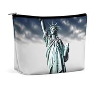 ADASGHBY Petite trousse de maquillage portable - Trousse de toilette étanche pour femme - Motif cerise, statue de la liberté, Taille unique