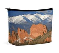 ADASGHBY Petite trousse de maquillage portable - Trousse de toilette étanche pour femme - Motif chien husky, Pikes Peak Colorado, Taille unique