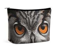 ADASGHBY Petite trousse de maquillage portable - Trousse de toilette imperméable à carreaux rouges et noirs - Pour femme, Yeux de hiboux, Taille unique