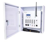 Adastra | Amplificateur Mural sécurisé SA240 240 W | Système de sonorisation Ligne 100 V, Microphone sans Fil, Lecteur multimédia Dab+/FM/Bluetooth intégré, USB/SD, Alimentation fantôme, sourdine