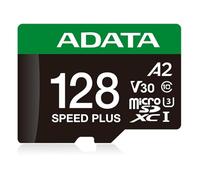 ADATA 128 Go Carte mémoire Speed Plus MicroSDXC UHS-I U3 Classe 10 avec Adaptateur, Couleur Noire et Verte