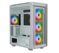 ADATA BATTLECRUISER II ST Midi-Tower PC en Blanc en Acier Inoxydable
