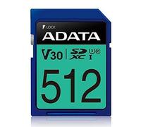 ADATA Carte mémoire Premier Pro 512 Go SDXC Classe 10 UHS-I 100 Mo/s Bleu
