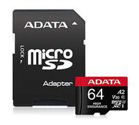 ADATA High Endurance - Carte mémoire flash (adaptateur microSDXC vers SD inclus(e)) - 64 Go - A2 / Video Class V30 / UHS-I U3 / Class10 - microSDXC UHS-I