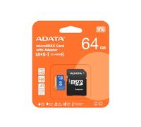 ADATA Premier mémoire Flash 64 Go MicroSDXC Classe 10 UHS-I - Mémoires Flash (64 Go, MicroSDXC, Classe 10, UHS-I, 85 Mo/s, Noir, Bleu)