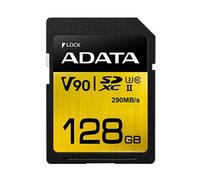 ADATA Premier ONE V90 128Go SDXC UHS-II Classe 10 mémoire flash - Mémoires flash (128 Go, SDXC, Classe 10, UHS-II, 290 Mo/s, Noir, Or)