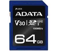 ADATA Premier Pro - Carte mémoire flash - 64 Go - Video Class V30 / UHS-I U3 / Class10 - SDXC UHS-I G