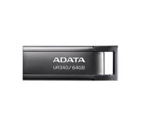ADATA UR340 - Clé USB 64Go USB Type-A 3.2 Gen 2 - Lecture 100Mo/s - Boîtier Métal Noir - Compatible Windows/macOS/Linux - 34.8x12.2x4.6mm