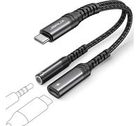 Adattatore Usb C 3.5mm Jack With Quick Charge Pd 60w,Usb C To Aux Plug 2 In 1 Earphone Compatible With Iphone 15 Pro Max,Galaxy S24/S23/S22 Ultra,Pixel 7/6,Huawei P40-Black