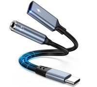 Adattatore USB C vers Jack 3.5mm avec Charge Rapide PD 60W Chargeur 2 en 1, USB Type C Audio Casque Adaptateur Câble avec DAC pour iPhone 15 Pro Max, Samsung Galaxy S24/S23/S22/S21 Ultra, Pixel/Huawei
