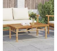 Adaxibro Table basse en bambou naturel 90 x 50 x 35 cm Table d'appoint polyvalente avec étagère et espace de rangement pour salon, bureau, salon, peu encombrant et robuste
