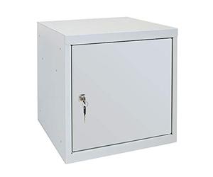 ADB Armoire de rangement avec serrure à cylindre et serrure à serrure rotative, couleur (RAL) : gris clair (RAL 7035)