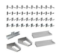 ADB Lot de 45 crochets perforés pour panneaux et tôles perforées 10 x 10 mm