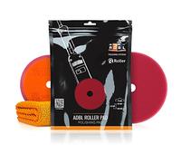 ADBL Éponge de Polissage avec Fermeture Velcro Dual Action Qualité Professionnelle Ø 75 mm (Rouge/Polissage Doux)