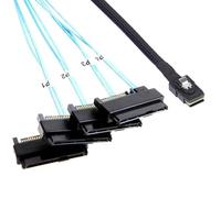 ADCAUDX Câble Mini-SAS vers SAS : 0,5 m SFF-8087 vers SAS SFF-8087 vers SFF-8482 x4 avec câble adaptateur d'alimentation SATA (1,6 FT)