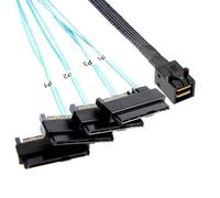 ADCAUDX Câble mini SAS vers SAS : 1 m SFF-8643 vers SAS SFF-8643 vers SFF-8482 Connecteur 4 x SFF-8482 avec câble adaptateur d'alimentation SATA (1 m)