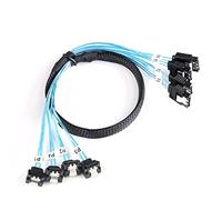 AdcAudx Câble SATA-III : 0,5 m, 4 câbles SATA à angle droit de 90 degrés, câble de données SAS/SATA-6 Gbit/s pour serveur Raid SDD HDD CD DVD