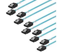 ADCAUDX Câble SATA-III : 0,5 m, lot de 5 câbles SATA 6 Gbit/s, câble SATA droit SSD, câble SATA flexible pour SSD, disque dur, CD, DVD, bleu (5 m)